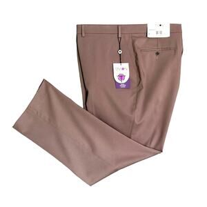 Tayion Dress Pants Men's 42"x30" Awonder Flat Front Stretch Mauve NEW